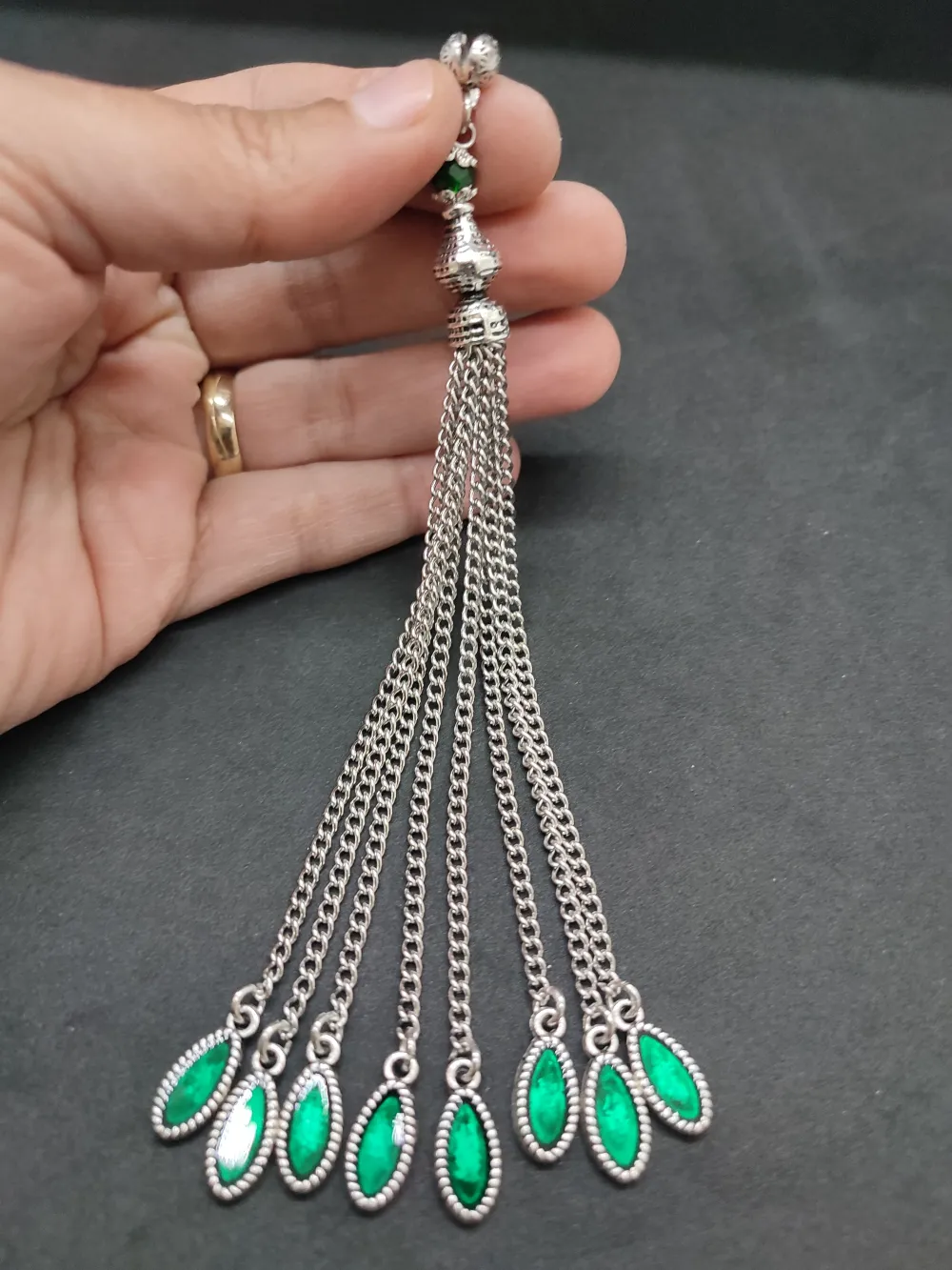 475 Ayar Gümüş Tesbi̇h Püskülü küçük resim 3