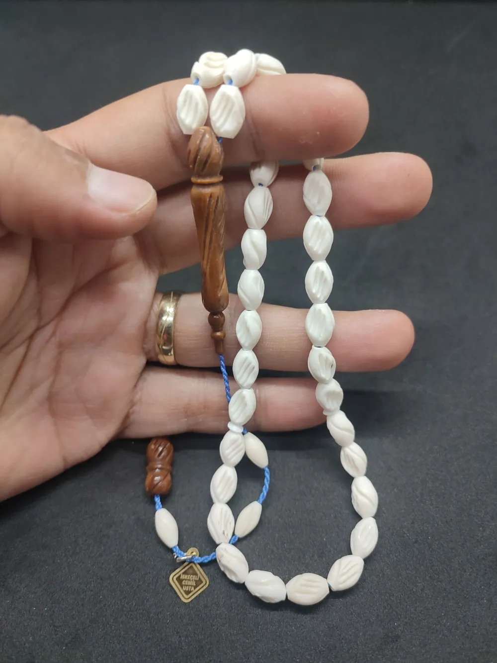 İskeçeli̇ Cemi̇l Usta Eseri̇ Kuka Kombi̇nli̇ Ful Kalemker İşçi̇li̇kli̇  Deve Kemi̇ği̇ küçük resim 5