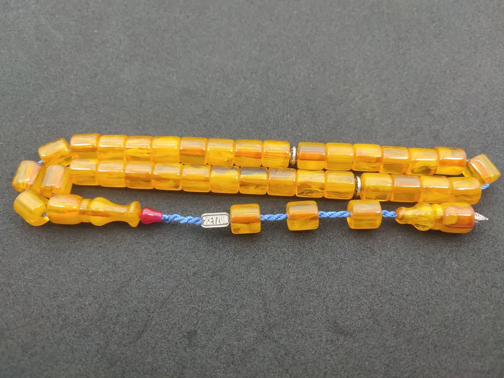 Zeyzun Usta Eseri̇ Di̇k Damar (İmza Çi̇vi̇ Ara Pulları Gümüş) Sıkma Kehri̇bar küçük resim 2