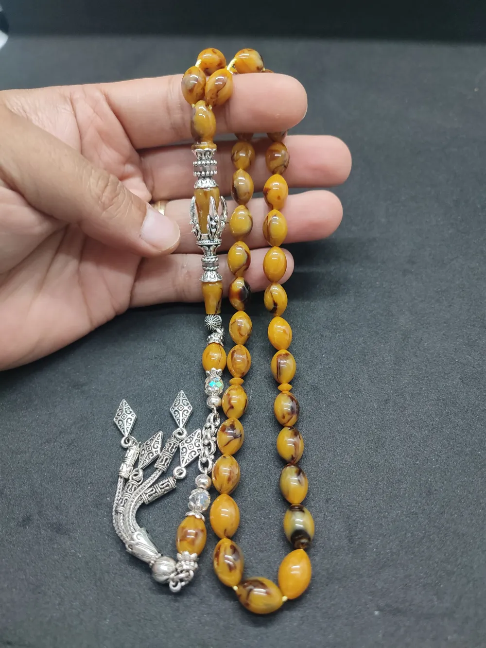 Zeyn Usta Eseri̇ Gümüş Nakkaş İmame Pençe Model Sıkma Kehri̇bar küçük resim 4