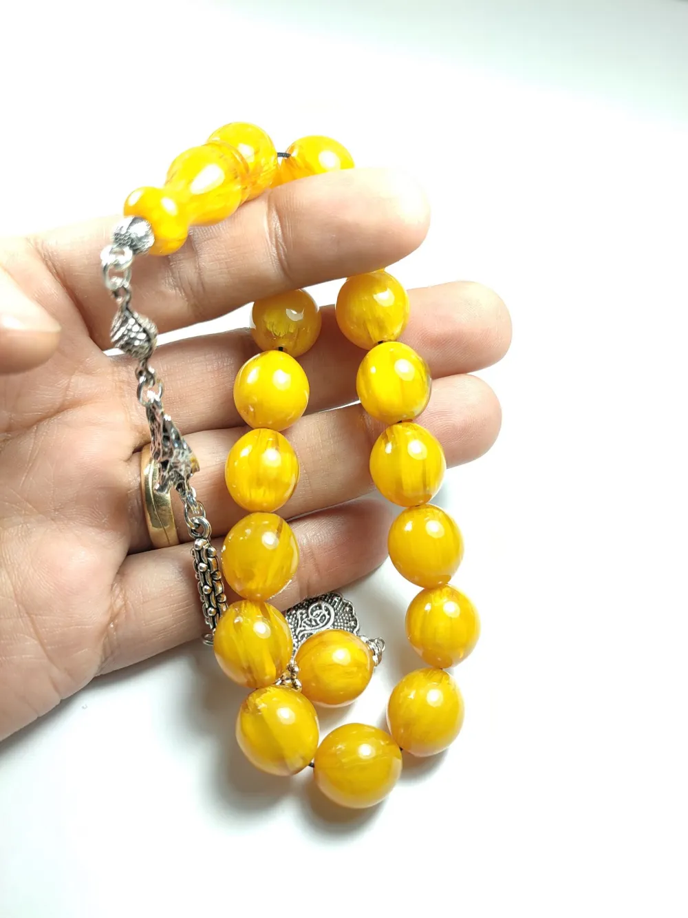 Alman Gümüş Püskül Di̇zayn Maskot Sıkma Kehri̇bar küçük resim 5