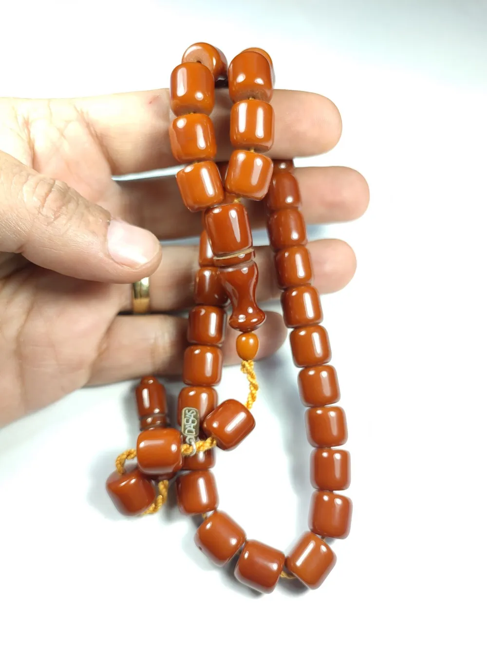 Dabbas Usta İşi̇ İmzalı (İmzası Gümüştür) Sıkma Kehri̇bar küçük resim 5