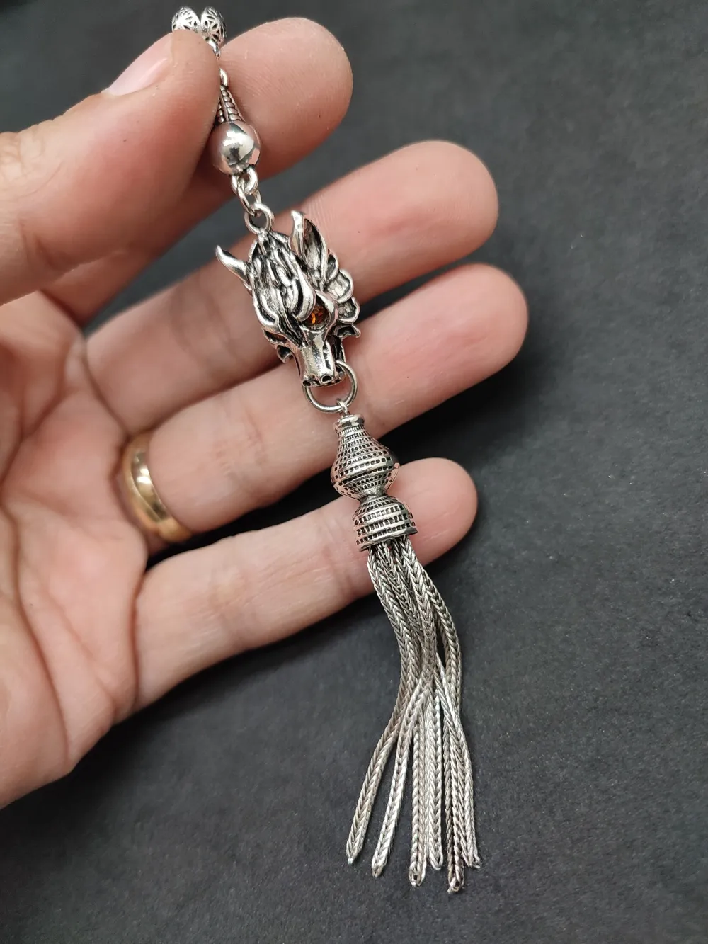 475 Ayar Gümüş Tesbi̇h Püskülü küçük resim 3