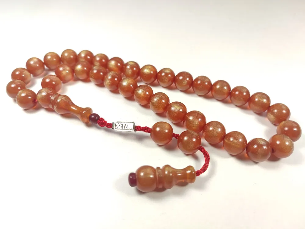 Mahmud Zeyzun Usta İşi̇ İmzalı (İmzası Gümüştür) Multi̇ Color Sıkma Kehri̇bar küçük resim 2