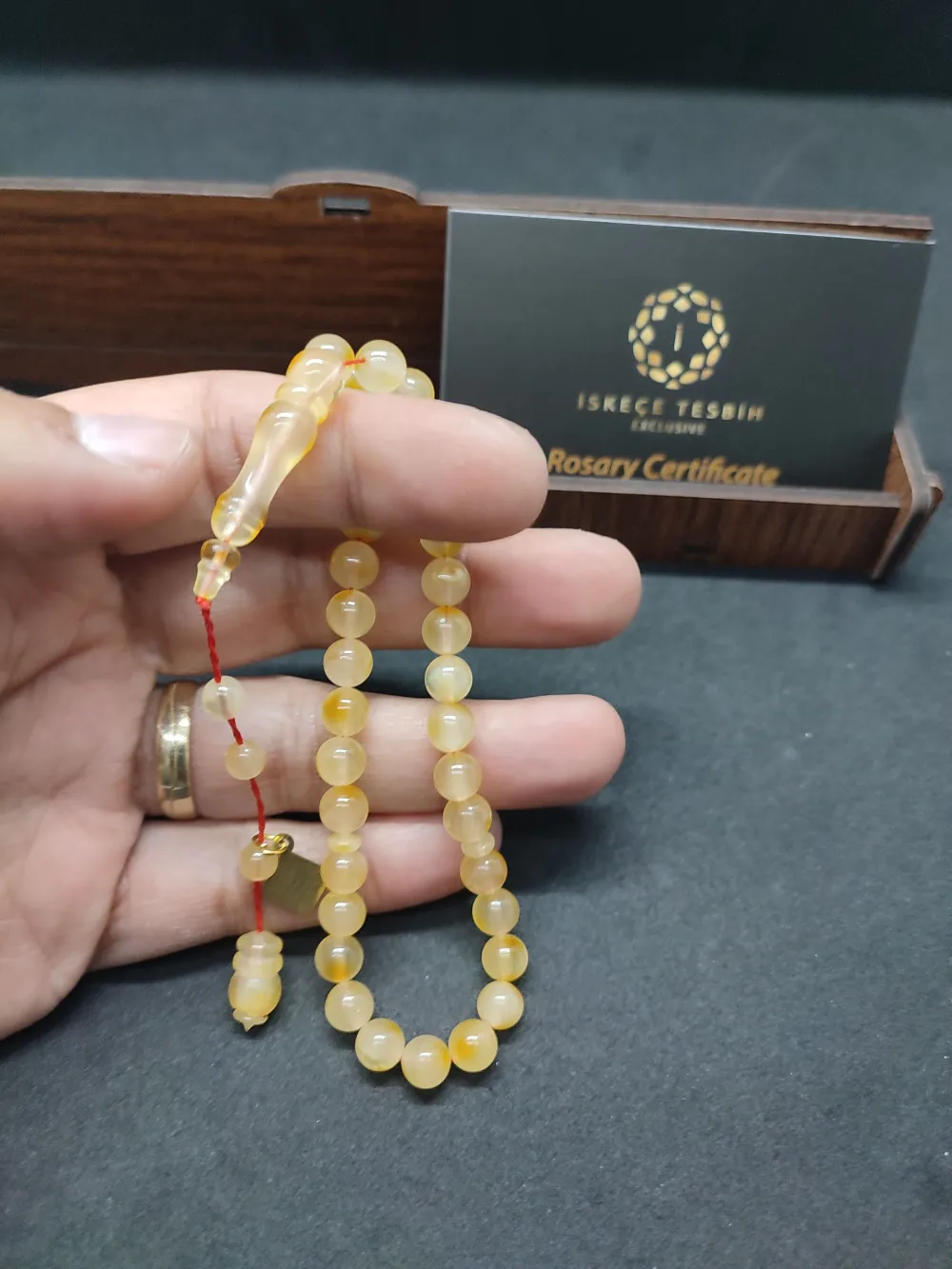 Ahşap Kutulu İskeçeli̇ Cemi̇l Usta Esri̇ Bi̇lek Boy  8.20 Gr. Rus Kaya Damla küçük resim 5