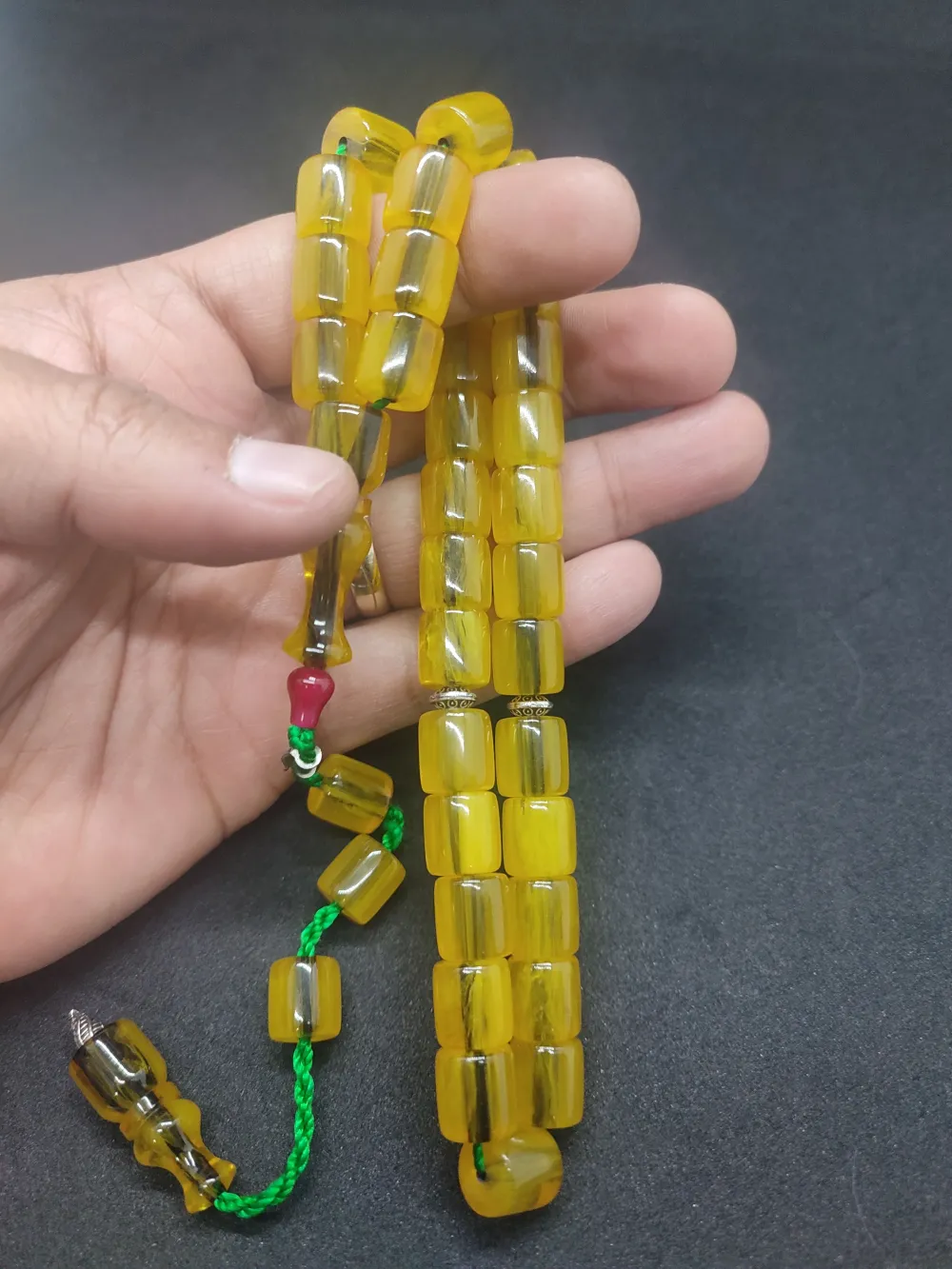 Zeyzun Usta Eseri̇ Di̇k Damar (İmza Çi̇vi̇ Ara Pulları Gümüş) Sıkma Kehri̇bar küçük resim 5