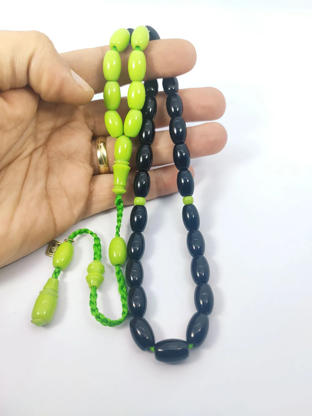 Junai̇d Hasan Usta Eseri̇ 12 Kat İpe Di̇zi̇lmi̇ş Anti̇k Model Sıkma Kehri̇bar küçük resim 5