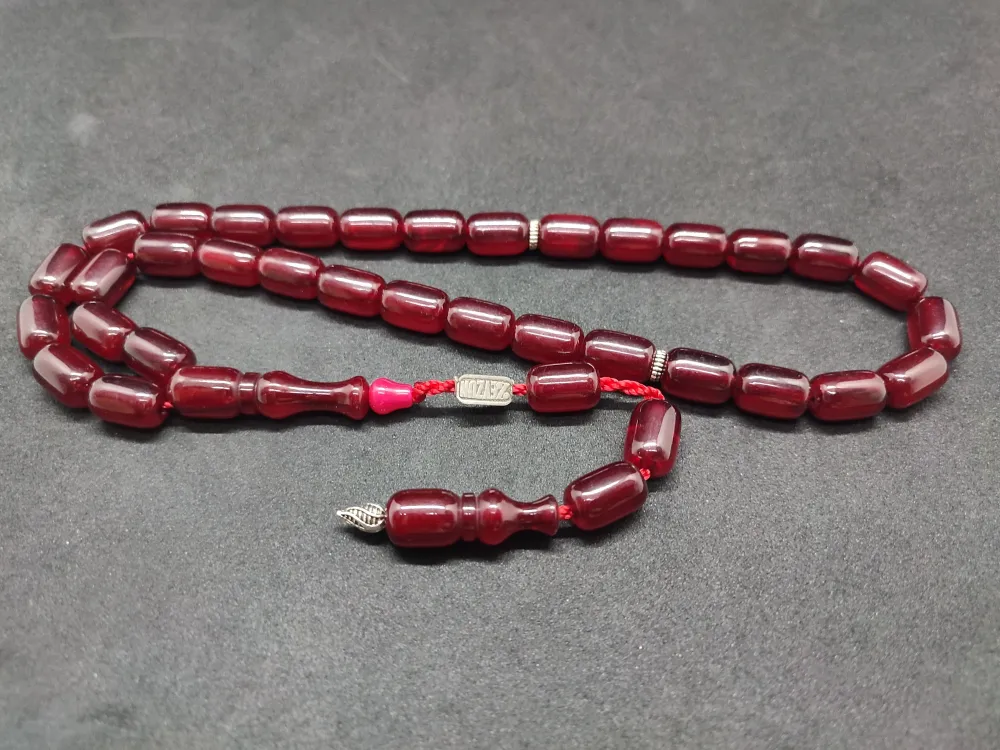 Zeyzun Usta Eseri̇ Di̇k Damar (İmza Çi̇vi̇ Ara Pulları Gümüş) Sıkma Kehri̇bar küçük resim 3