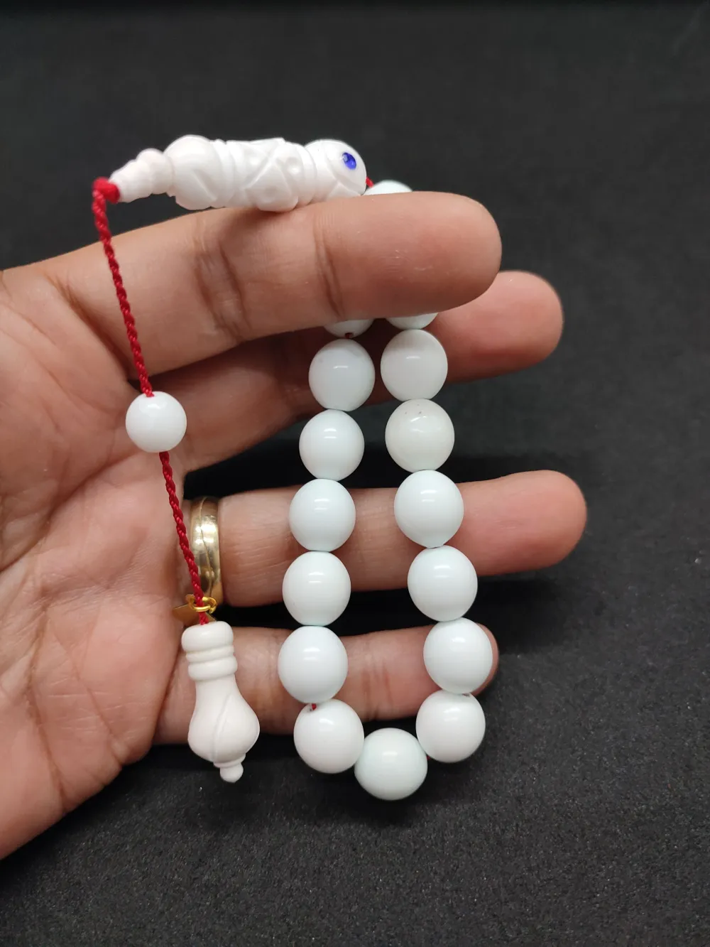 İskeçeli̇ Cemi̇l Usta Eseri̇ Turkuaz Ci̇lalı İmame Hi̇tame Kalem Oyma Deve Kemi̇ği̇ küçük resim 5