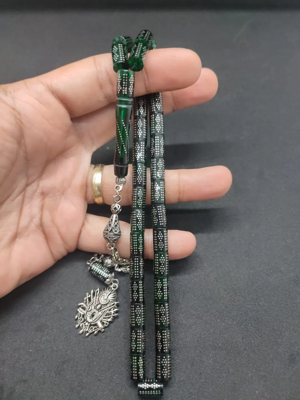 Emrah Baran Usta İşi̇ 925 Ayar Gümüş Çakımlı (10.000 Çakım) Ateş-İ Kehri̇bar