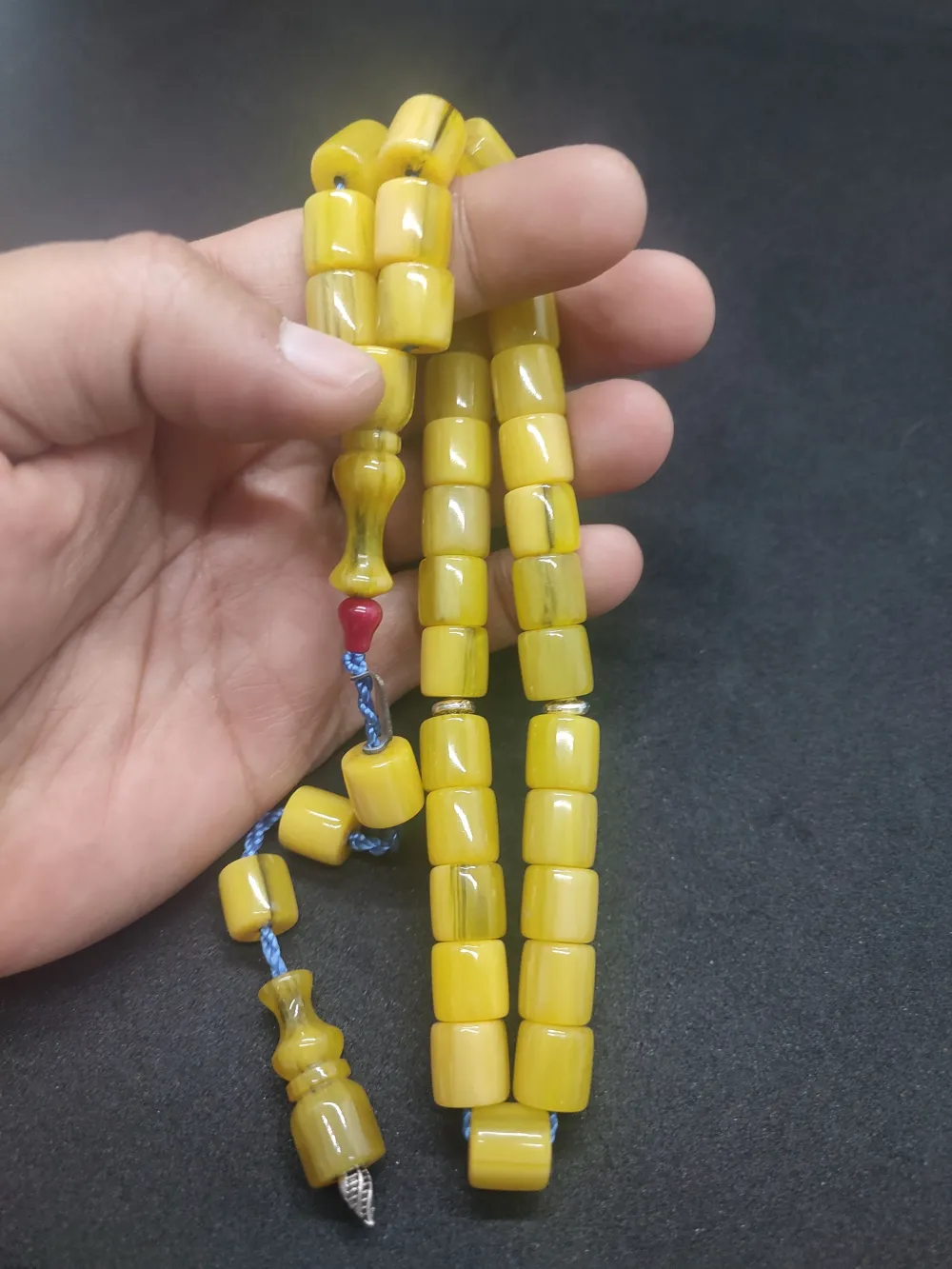 Zeyzun Usta Eseri̇ Di̇k Damar (İmza Çi̇vi̇ Ara Pulları Gümüş) Sıkma Kehri̇bar küçük resim 5