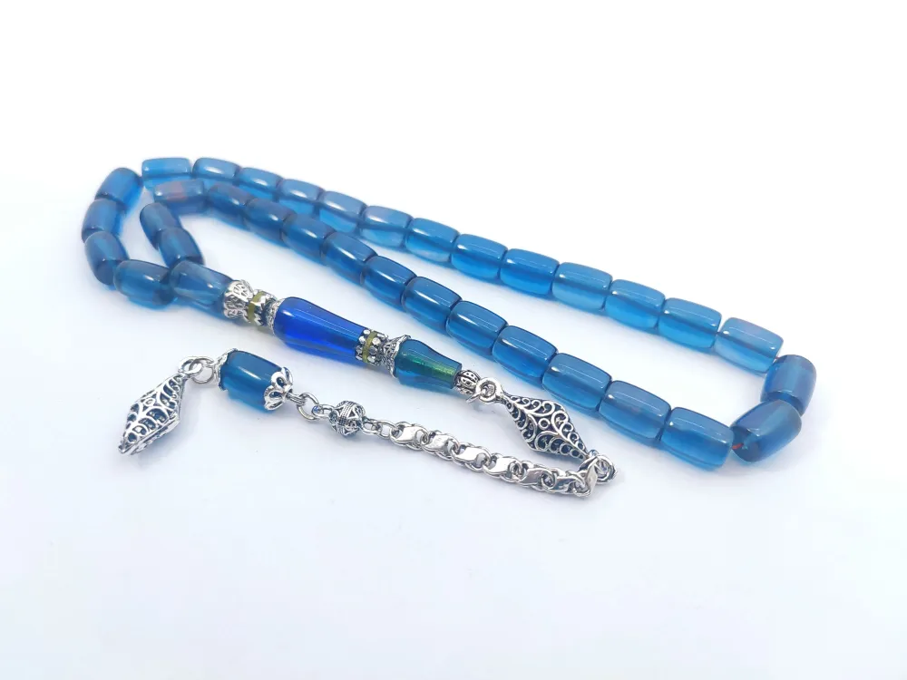 925 Ayar Gümüş Nakkaş Çi̇ft Kat Torna Çi̇ft Ci̇lalı Alman Zar Kehri̇bar küçük resim 3