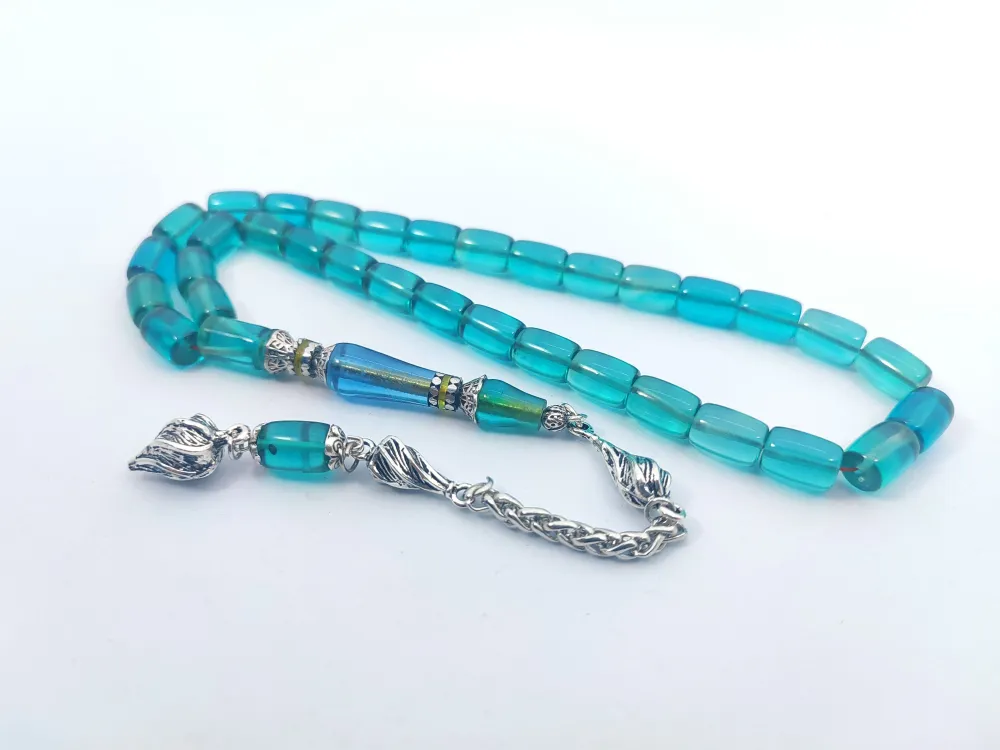 925 Ayar Gümüş Nakkaş Çi̇ft Kat Torna Çi̇ft Ci̇lalı Alman Zar Kehri̇bar küçük resim 3