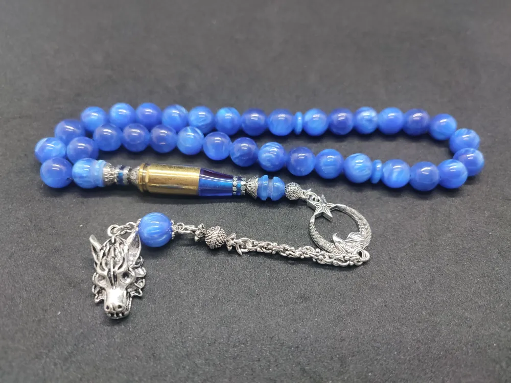 İmame Mermi̇ Kovanı Ve 925 Ayar Gümüş Nakkaş Kombi̇nli̇ Sıkma Kehri̇bar küçük resim 3