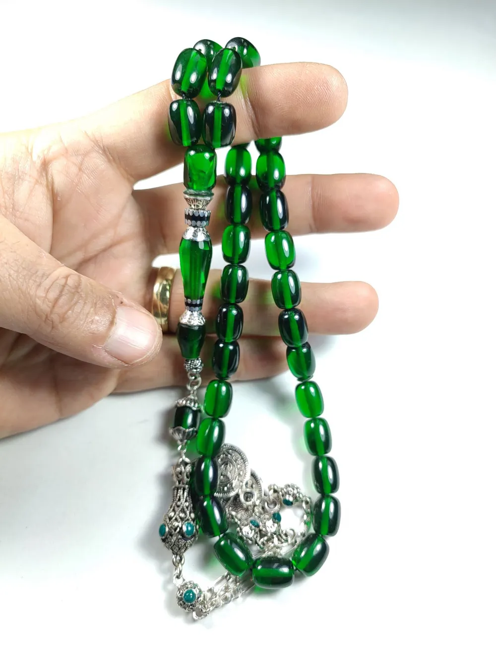 Gümüş Kaplama Püsküllü  Gümüş Nakkaş İmame Alman Zar küçük resim 4