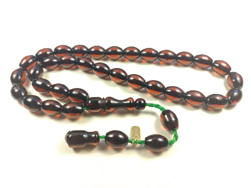 Muhammed Dabbas Usta İşi̇ İmzalı Anti̇k Model Sıkma Kehri̇bar küçük resim 2