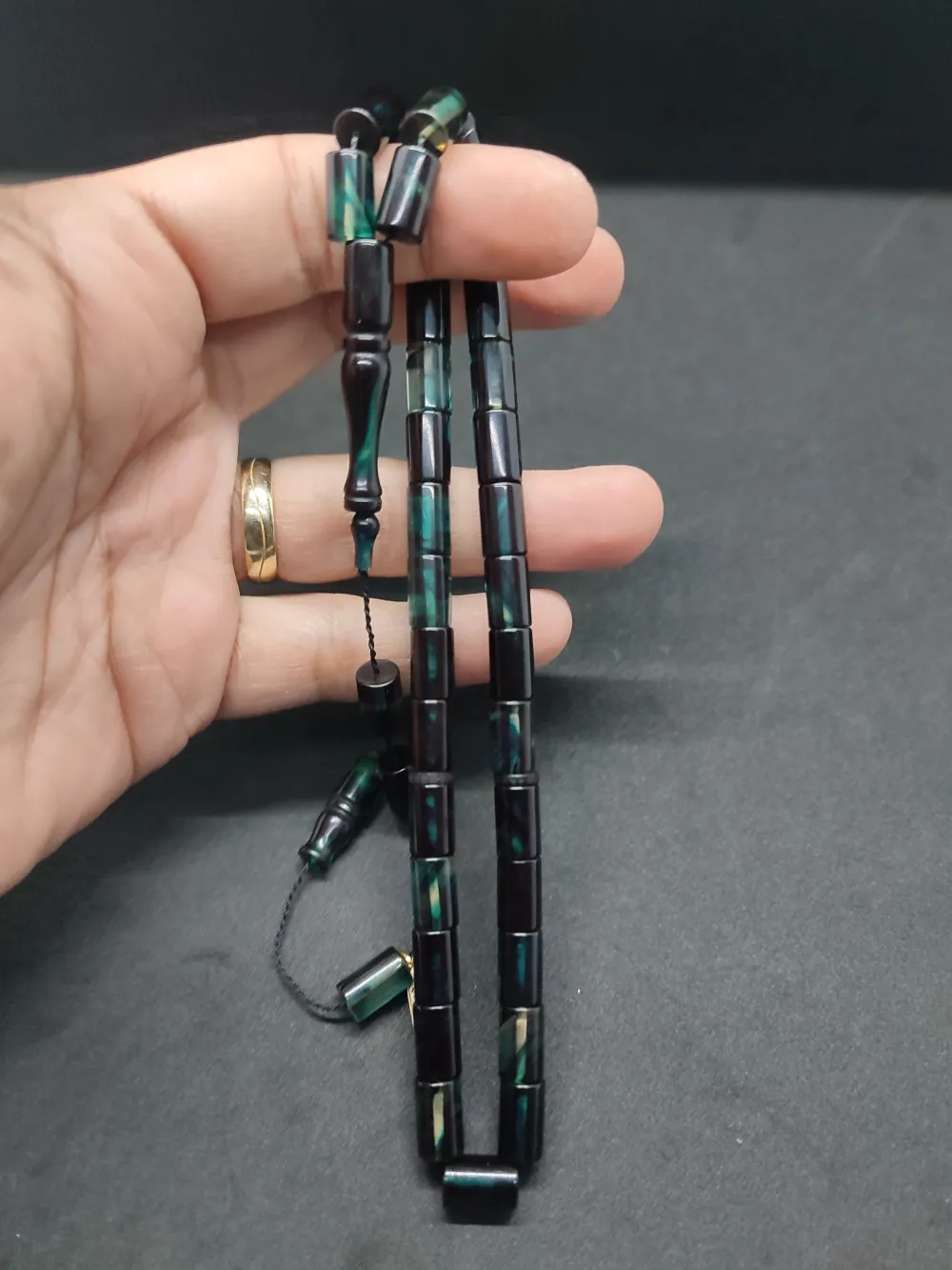 Uğur Şener Usta Eseri̇ 0.6 Şeffaf Deli̇m Çi̇ft Kat Ci̇lalı Ok Gi̇bi̇ Sıkma Kehri̇bar küçük resim 5