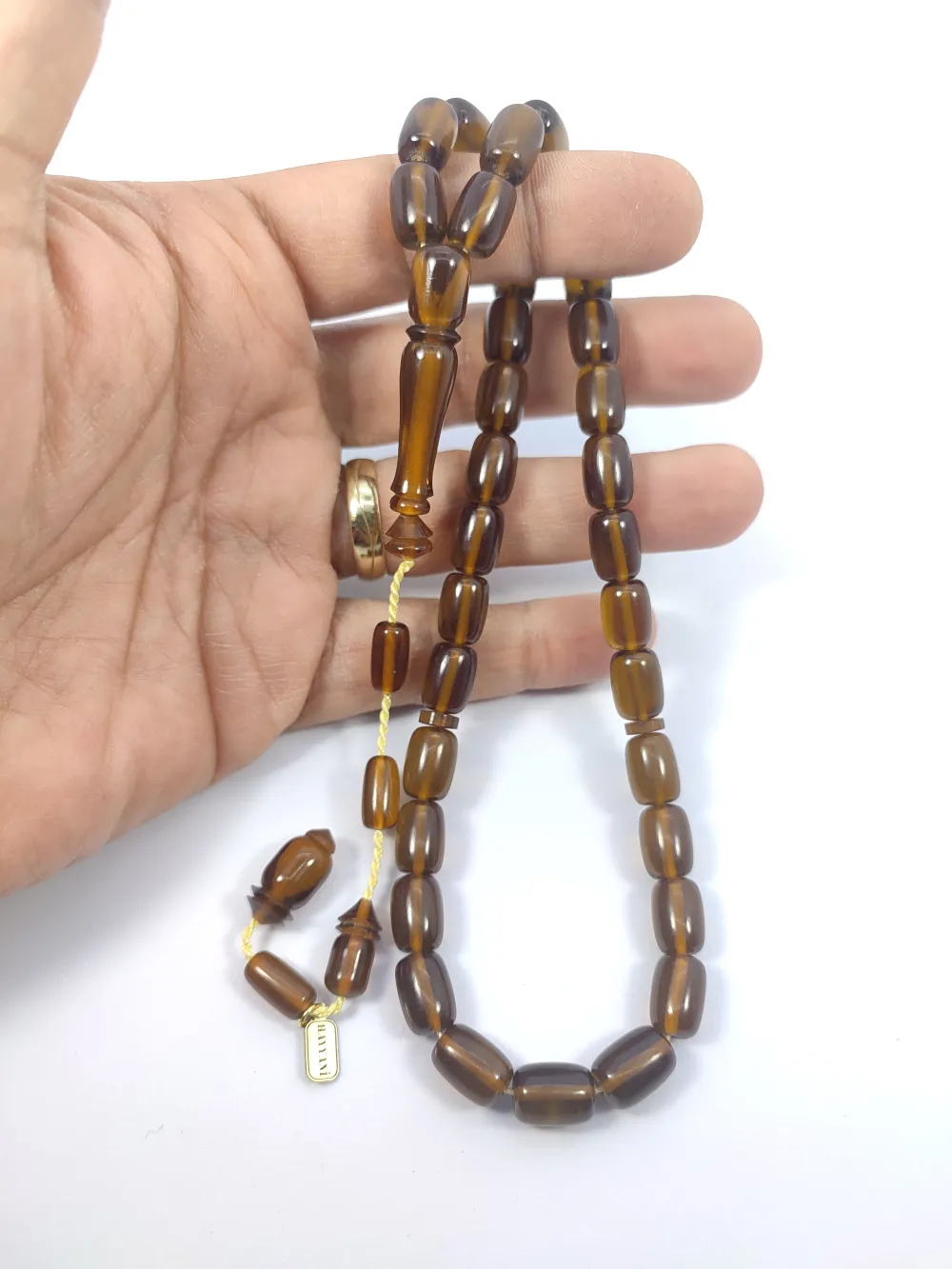 Hayyani̇ Usta İşi̇ İmzalı Rengi̇n Zi̇rvesi̇ Sıkma Kehri̇bar küçük resim 4