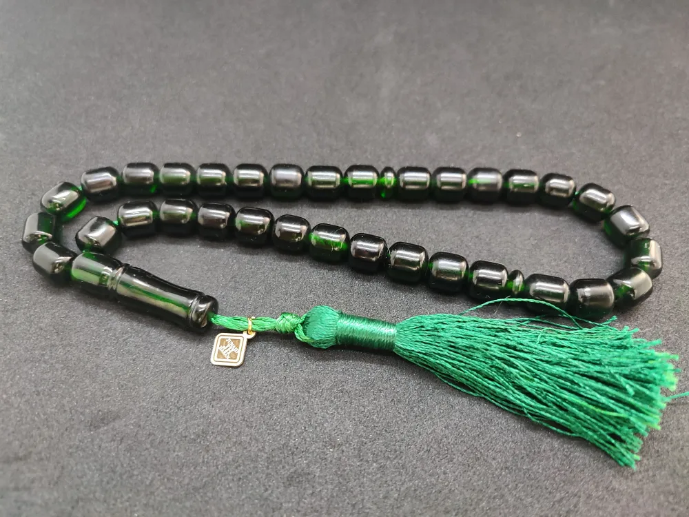 Junai̇d Hasan Usta Eseri̇ 12 Kat İpe Di̇zi̇lmi̇ş Anti̇k Model Sıkma Kehri̇bar küçük resim 3