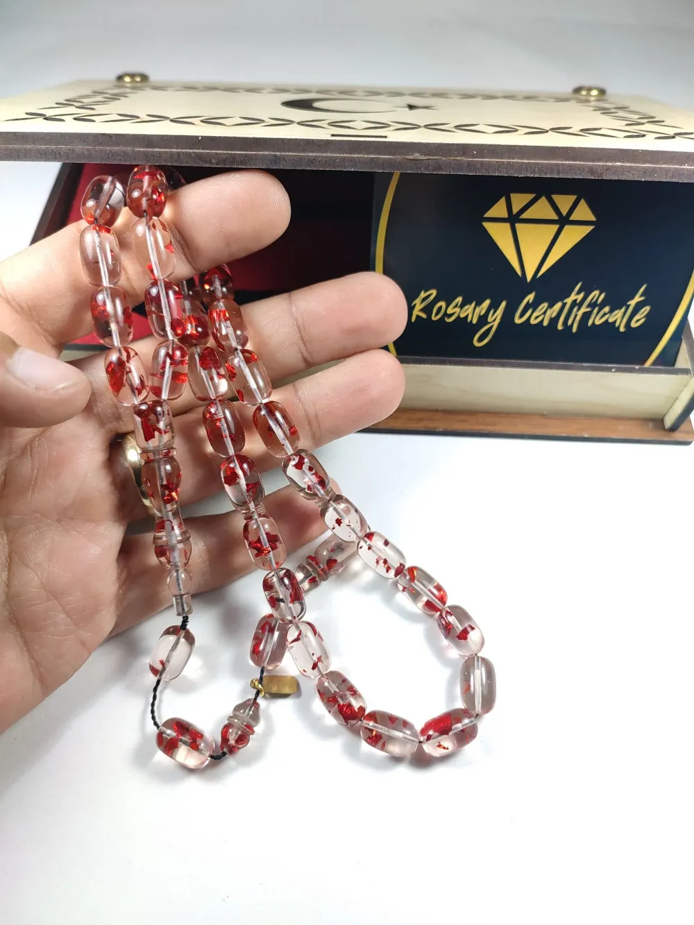 Furkan Gül Usta İşi̇ Gömme Kutulu Dıamond Shıne (Altın Varaklı) Ateş-İ Kehri̇bar