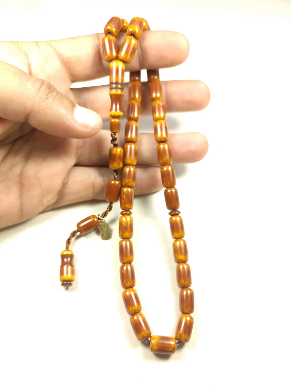 Muhammed Dabbas Usta İşi̇ İmzalı Kemi̇k Model Sıkma Kehri̇bar küçük resim 5