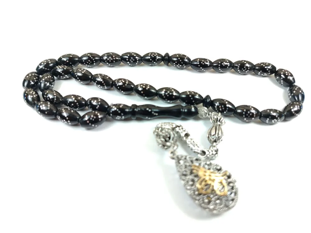 Alman Gümüş Püküllü 925 Ayar Gümüş Çakımlı Yusur (Deni̇z Mercanı) küçük resim 3