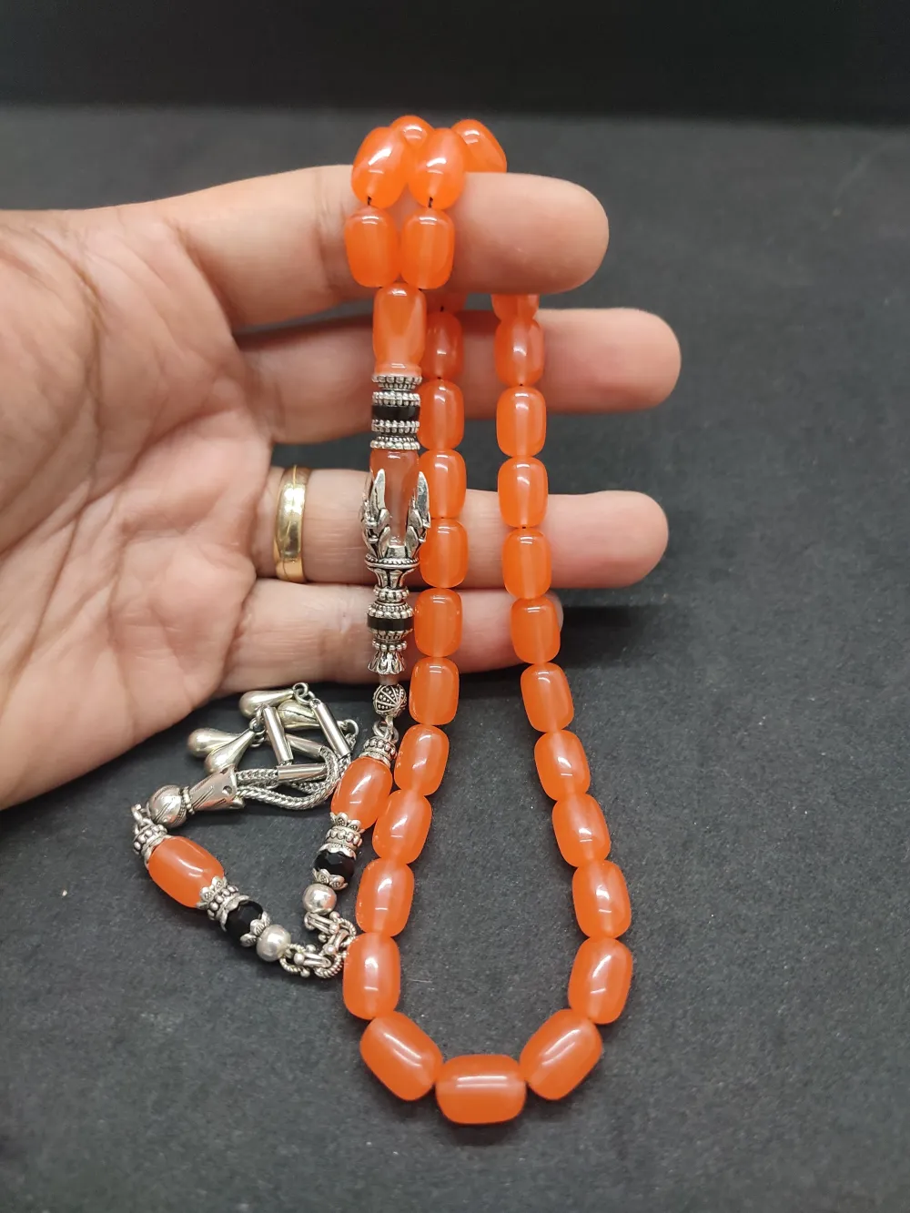 Zeyn Usta Eseri̇ Gümüş Nakkaş İmame Pençe Model Senteti̇k Opal küçük resim 4