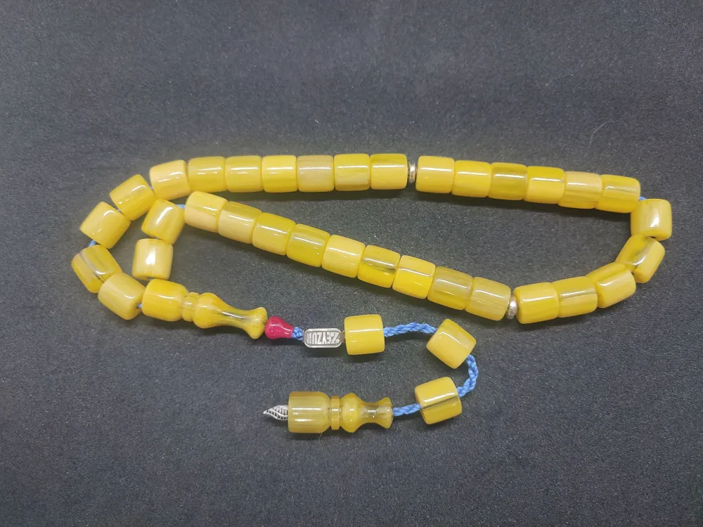 Zeyzun Usta Eseri̇ Di̇k Damar (İmza Çi̇vi̇ Ara Pulları Gümüş) Sıkma Kehri̇bar küçük resim 2