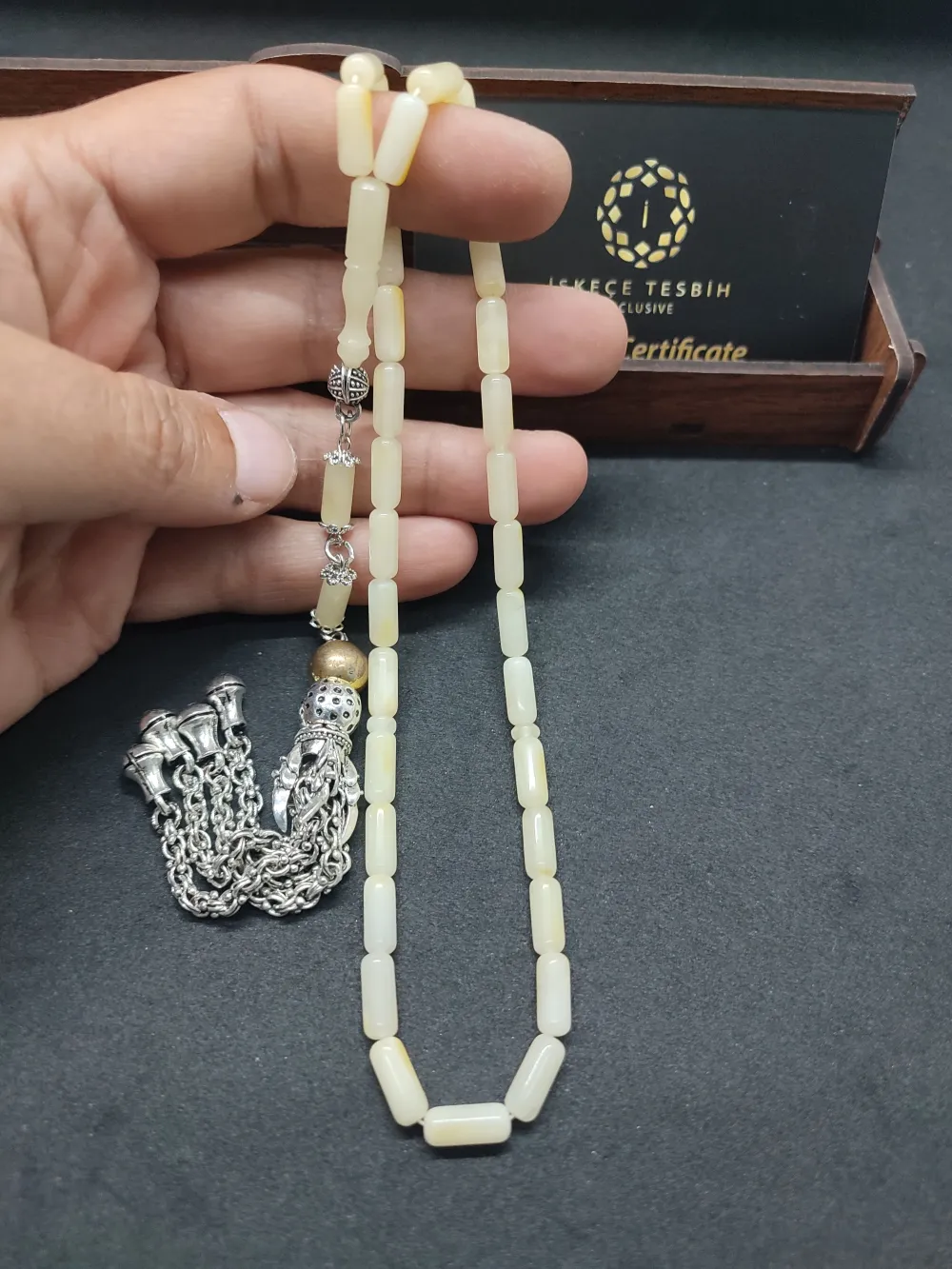 Ahşap Kutulu  Gümüş Püsküllü 9.20 Gr. Rus Kali̇ngrad Kaya Damla küçük resim 5