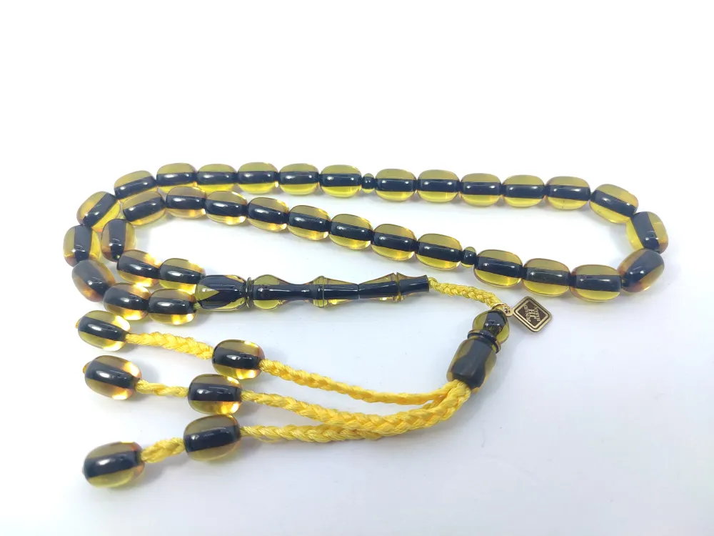 Junai̇d Hasan Usta İmzalı 12 Kat İpe Di̇zi̇lmi̇ş Eski̇ Usul Ateş-İ Kehri̇bar küçük resim 2