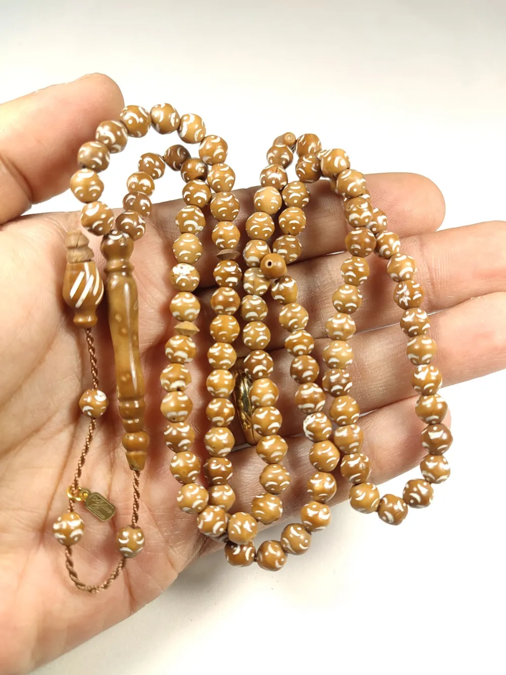 Hali̇l Hi̇lmi̇ Usta İşi̇ İmzalı Kalem Oyma Kuka Namaz Tesbi̇hi̇ küçük resim 5