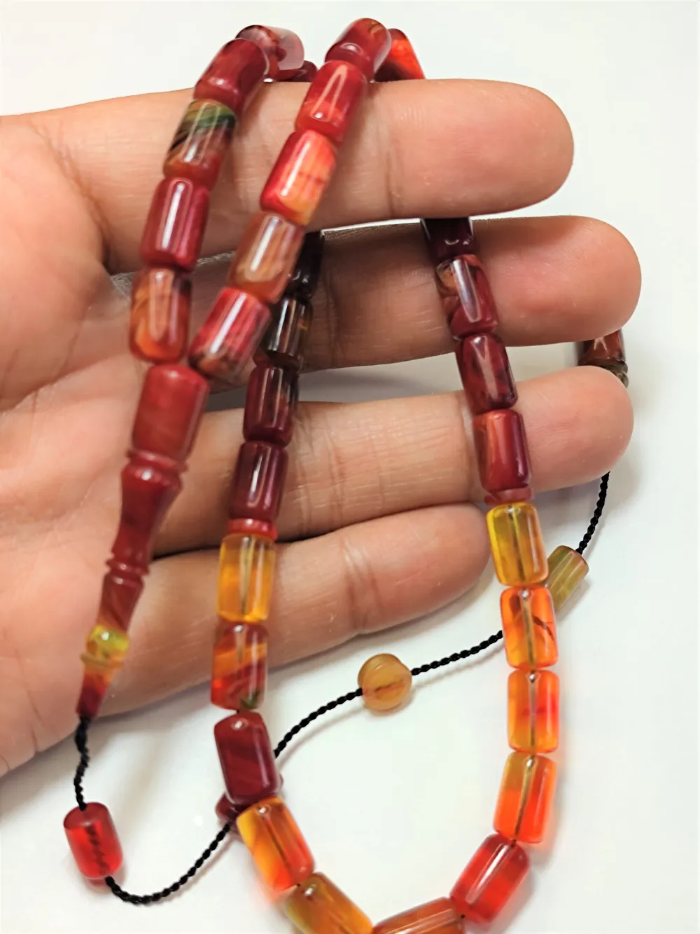 Mesut Elma Usta İşi̇ İmzalı Mühürlü Orji̇nal Hareli̇ Sıkma Kehri̇bar küçük resim 3