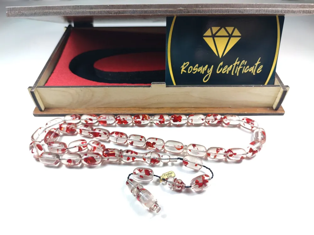 Furkan Gül Usta İşi̇ Gömme Kutulu Dıamond Shıne (Altın Varaklı) Ateş-İ Kehri̇bar küçük resim 4