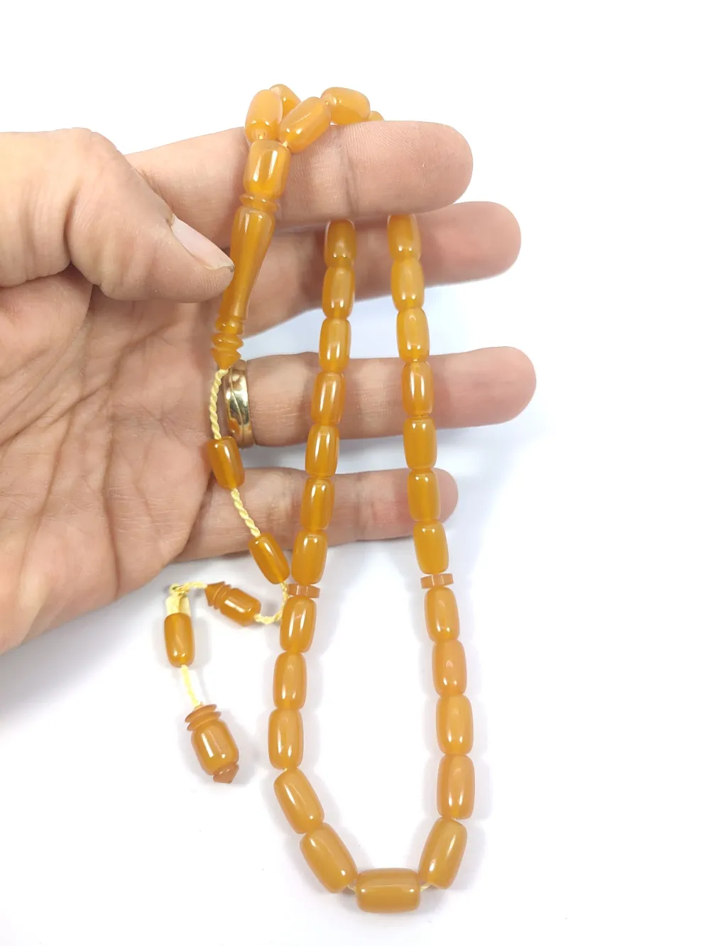 Hayyani̇ Usta İşi̇ İmzalı Rengi̇n Zi̇rvesi̇ Sıkma Kehri̇bar küçük resim 4