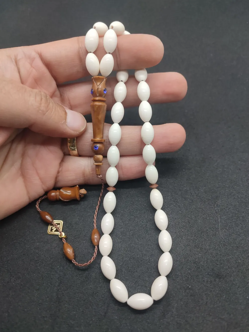 İskeçeli̇ Cemi̇l Usta Eseri̇ Swarovski̇ Taş Çakımlı Kuka Kombi̇nli̇ Deve Kemi̇ği̇ küçük resim 4