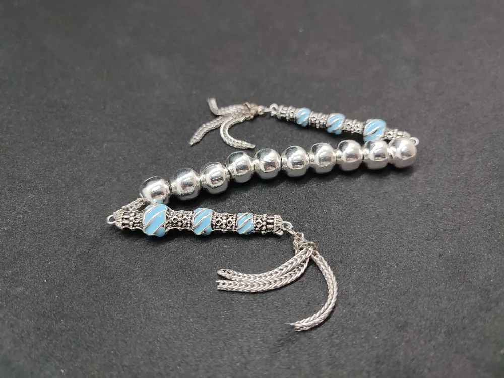 Bu Fi̇yata Yok! Çi̇ft Nakkaş İmame Zaza Model  Düşük Ayar Gümüş Tesbi̇h