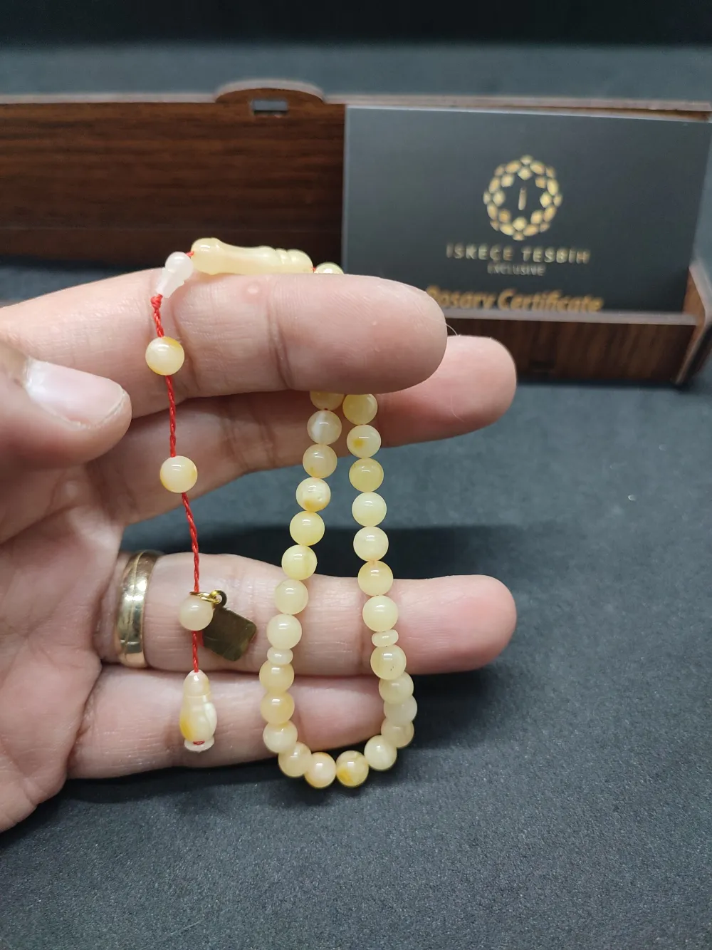 Ahşap Kutulu İskeçeli̇ Cemi̇l Usta Esri̇ 4 Parmak  5.20 Gr. Rus Kaya Damla küçük resim 4