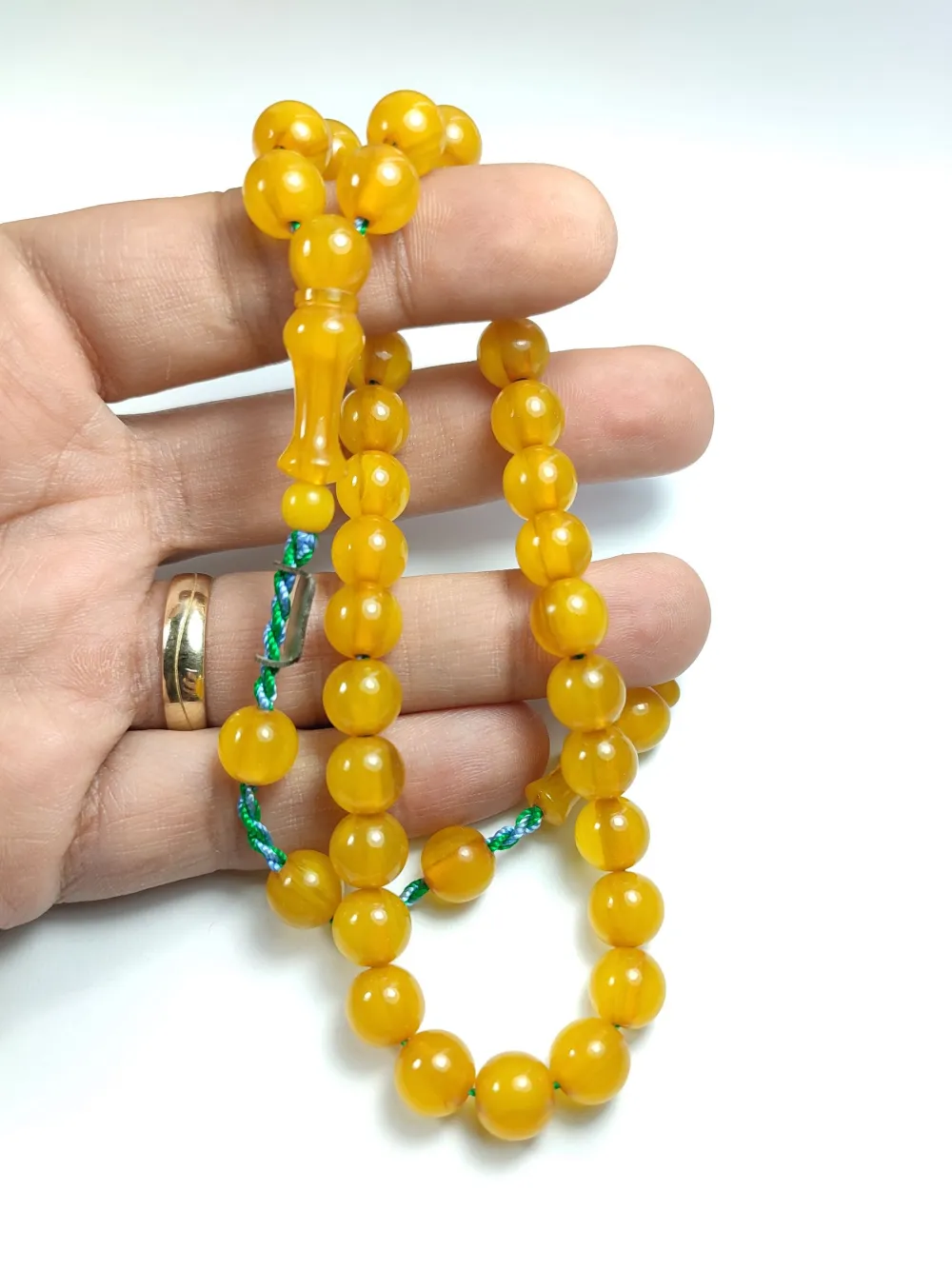 Mahmud Zeyzun Usta İşi̇ İmzalı (İmzası Gümüştür) Sıkma Kehri̇bar küçük resim 4