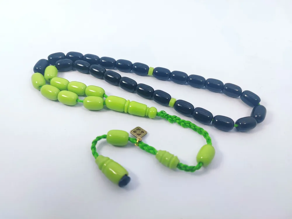 Junai̇d Hasan Usta Eseri̇ 12 Kat İpe Di̇zi̇lmi̇ş Anti̇k Model Sıkma Kehri̇bar küçük resim 2