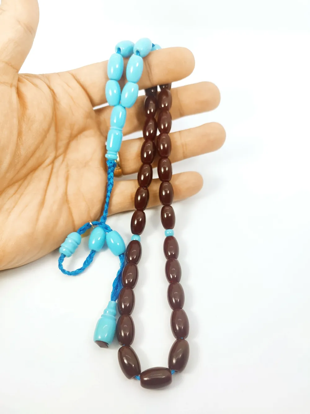 Junai̇d Hasan Usta Eseri̇ 12 Kat İpe Di̇zi̇lmi̇ş Anti̇k Model Sıkma Kehri̇bar küçük resim 4