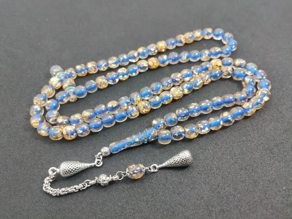 Furkan Gül Usta Eseri̇ Yeni̇lebi̇li̇r Altın Parcacıklı Ateş Kehri̇bar Namaz Tesbi̇hi̇