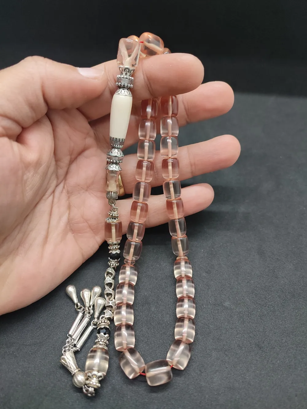 Şevket Alkan Usta Eseri̇ Gümüş Nakkaş İşlemeli̇ Alman Oyun Zar Kehri̇barı küçük resim 3