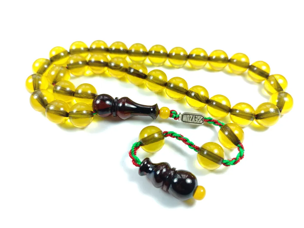 Mahmud Zeyzun Usta İşi̇ İmzalı Mühürlü (İmzası Gümüştür) Sıkma Kehri̇bar küçük resim 3