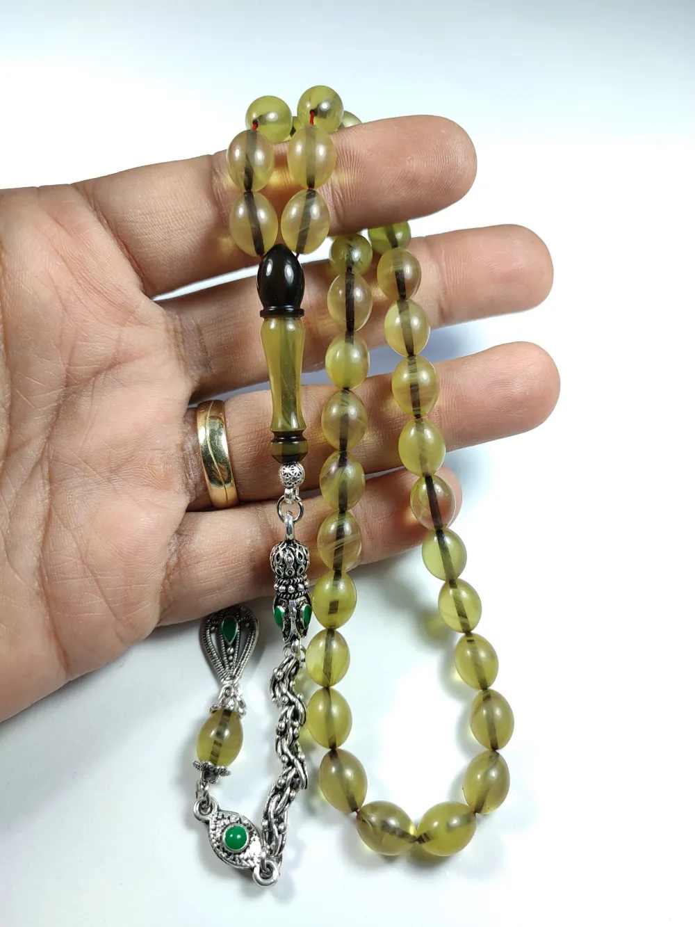 Alman Gümüş Püskül Kombi̇nli̇ 0.6 Deli̇m Sıkma Kehri̇bar küçük resim 4