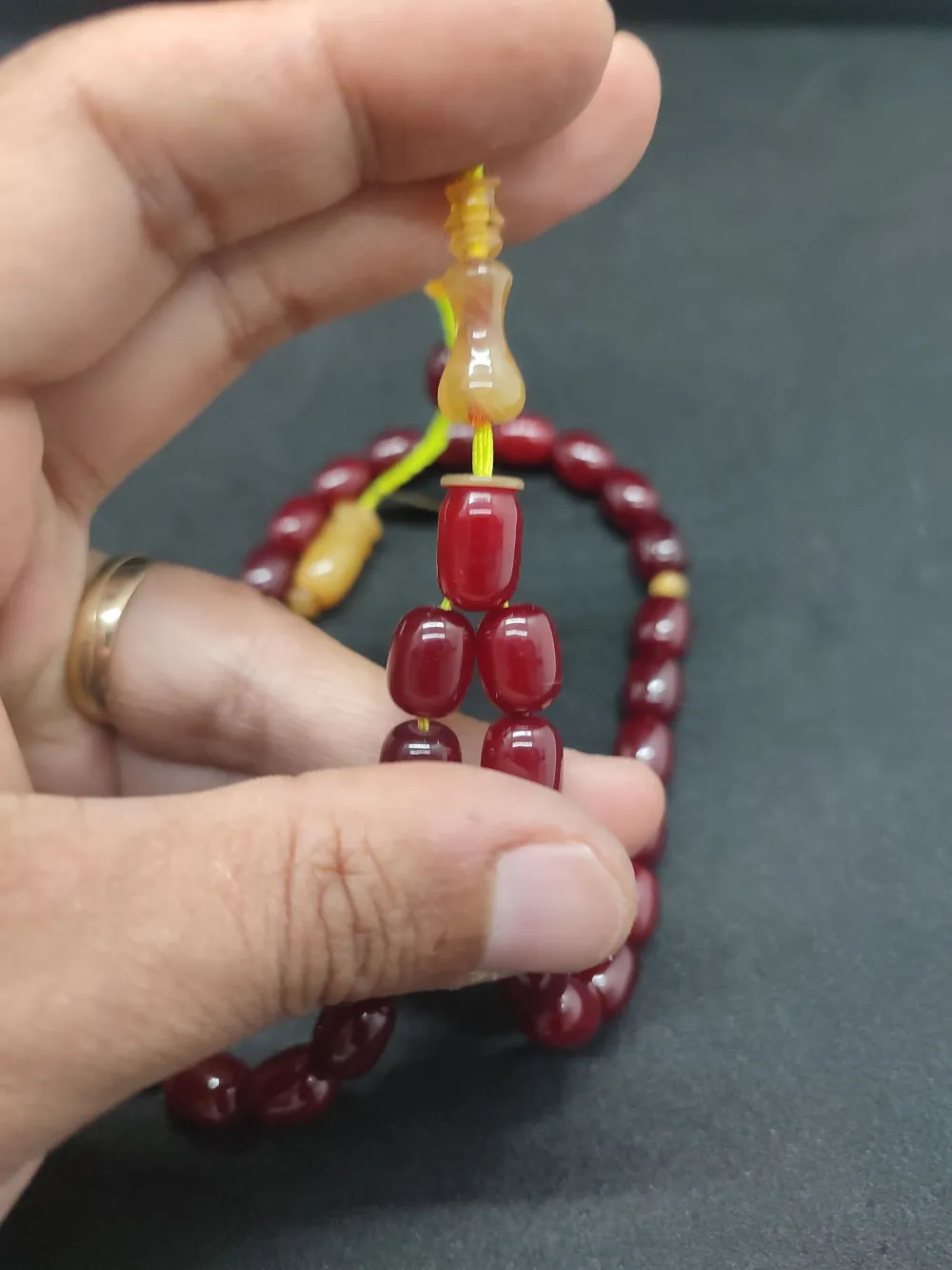 İsa Balkaya Usta Eseri̇ Çi̇ft Parça İmame Havşalı  Eski̇ Usul Sıkma Kehri̇bar küçük resim 4