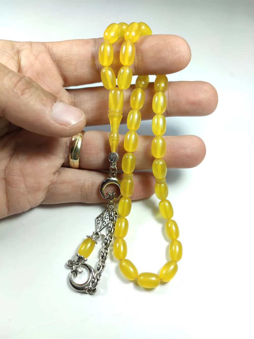 Alman Gümüş Püskül Kombi̇nli̇ Sıkma Kehri̇bar küçük resim 5