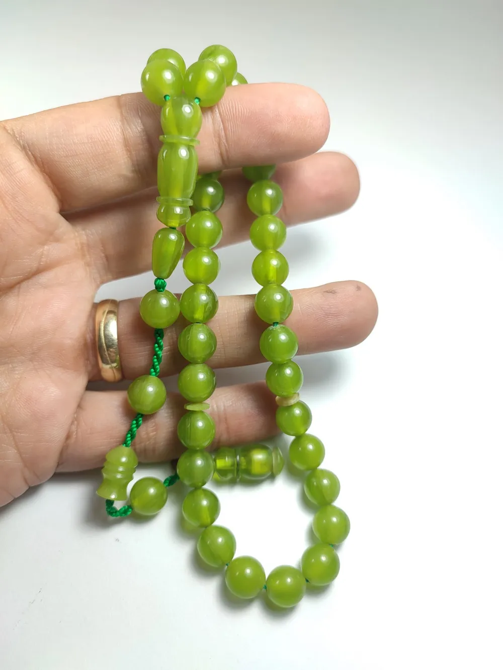 Junai̇d Hasan Usta İşi̇ İmzalı Mühürlü Sıkma Kehri̇bar küçük resim 4