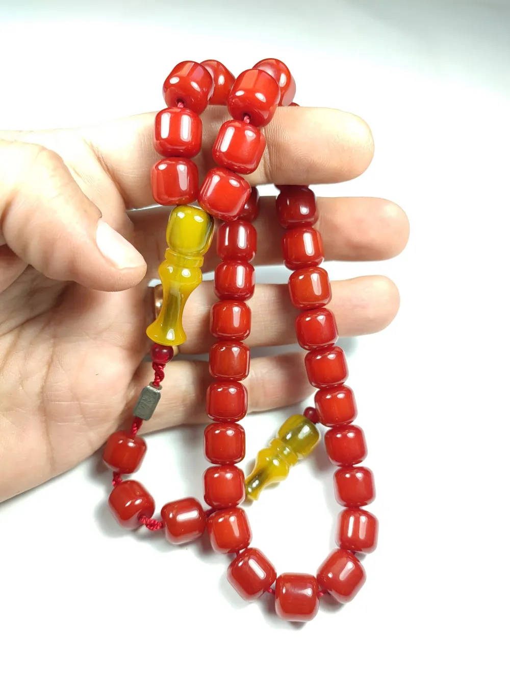 Mahmud Zeyzun Usta İşi̇ İmzalı (İmzası Gümüştür) Sıkma Kehri̇bar küçük resim 5