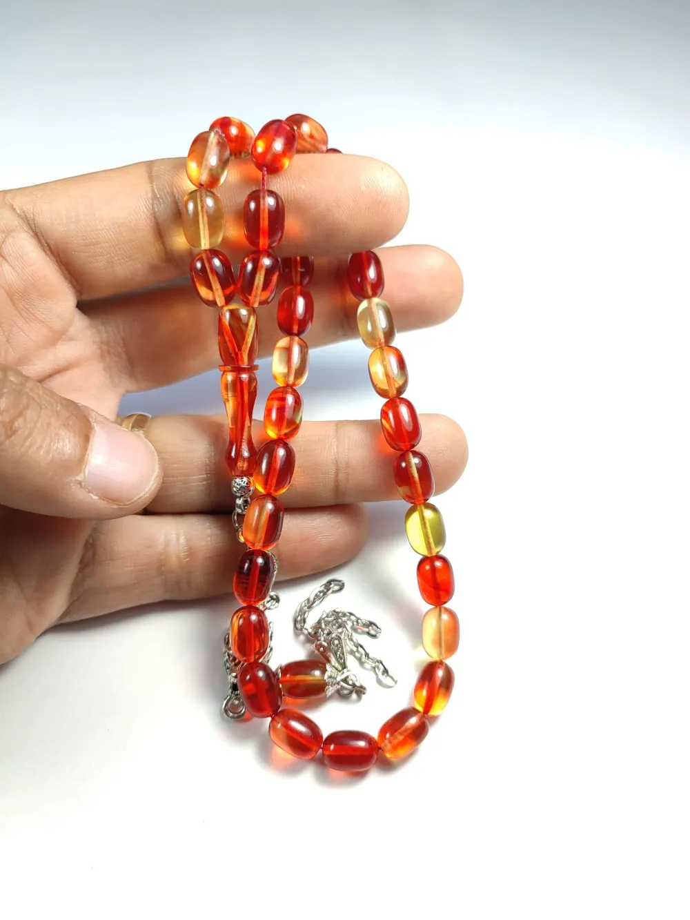 Mi̇neli̇ Alman Gümüş Püskül Kombi̇nli̇  Sıkma Kehri̇bar küçük resim 5