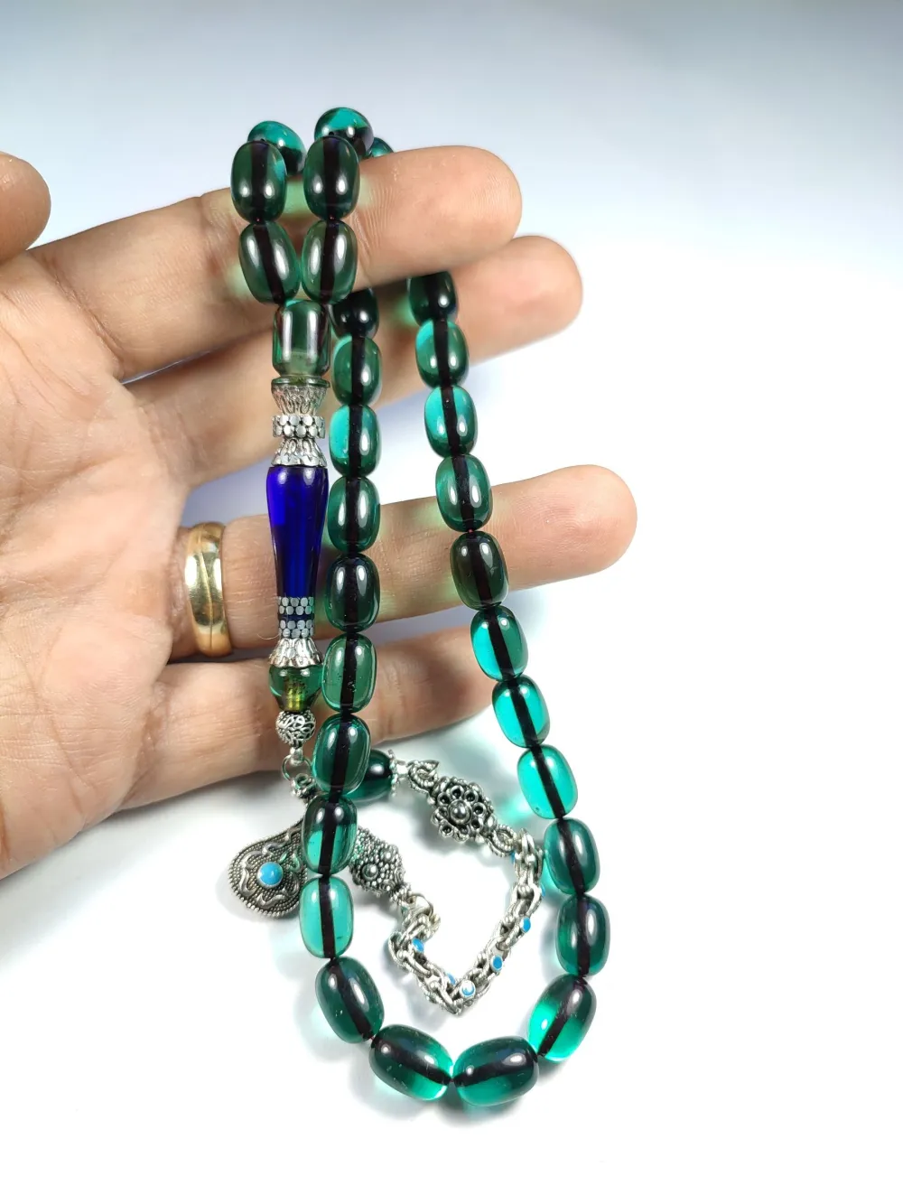 Mi̇neli̇ Alman Gümüş Püskül Kombi̇nli̇ Gümüş Nakkaş İmame Alman Zar küçük resim 5